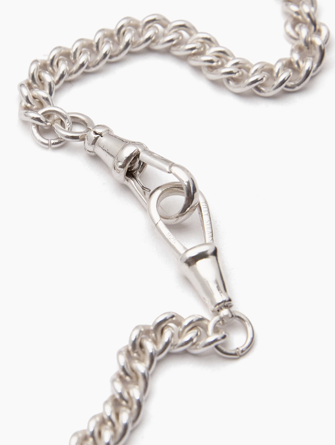 Slim Silver Curb Clipt Necklace