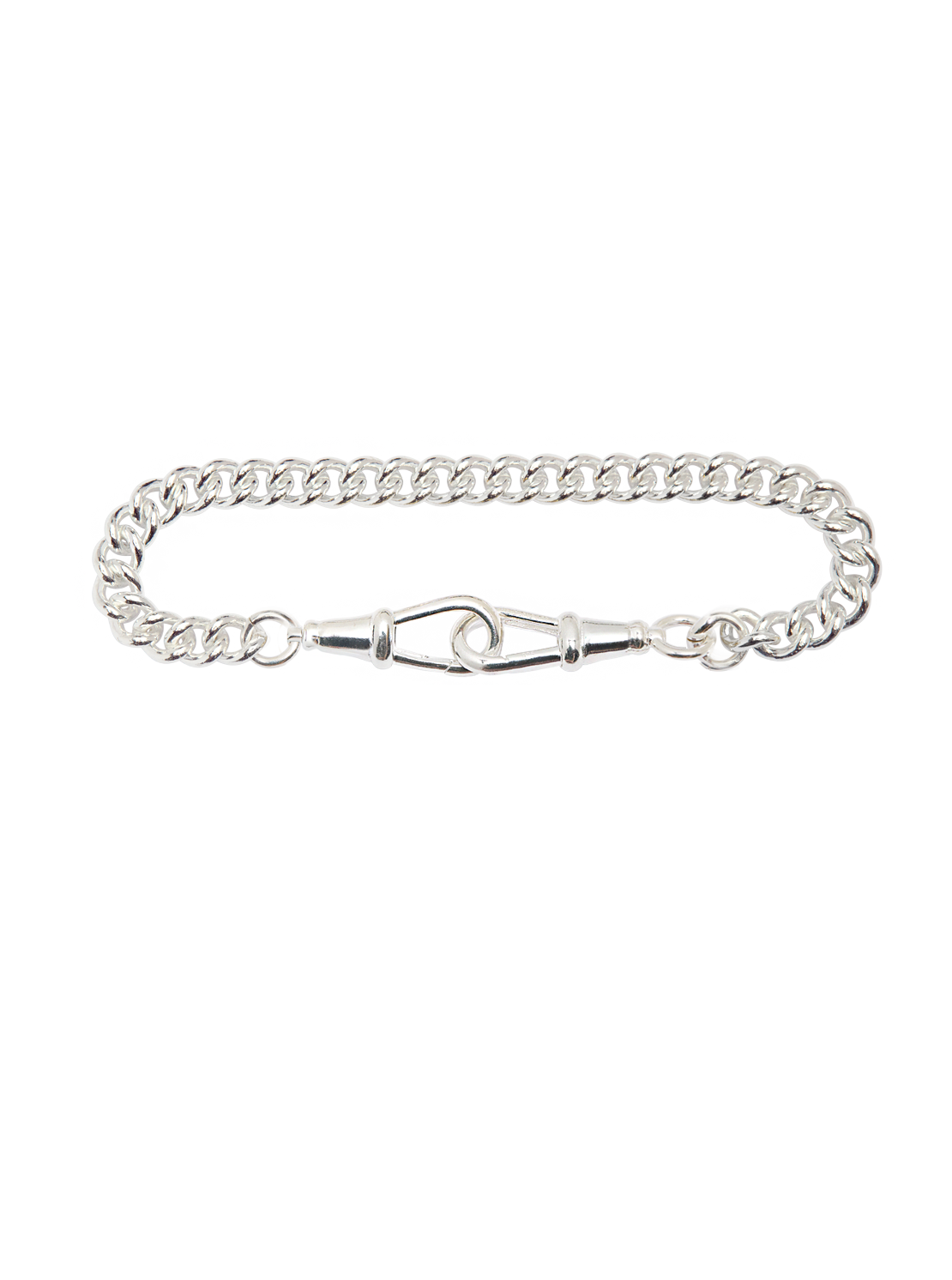 Slim Silver Curb Clipt Bracelet