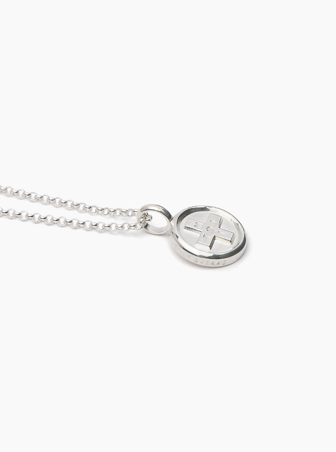 Large Silver Moi + Toi Disc on Belcher Chain