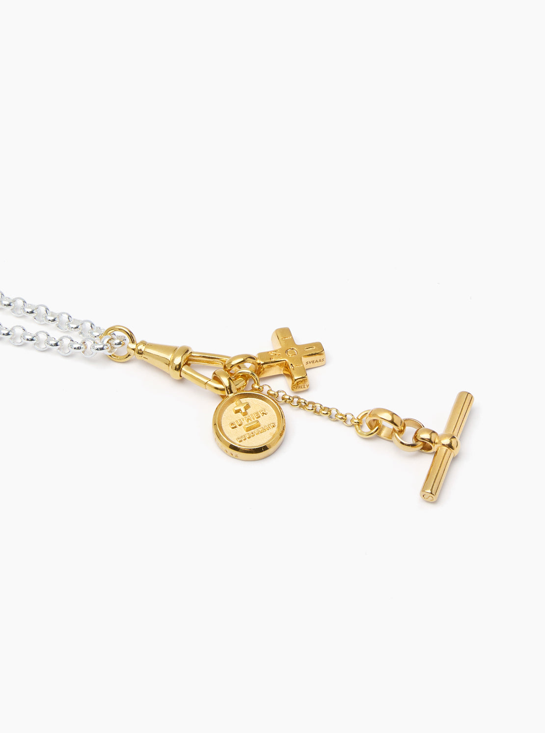 Mixed Metal Moi + Toi Cluster on Clipt Belcher Necklace