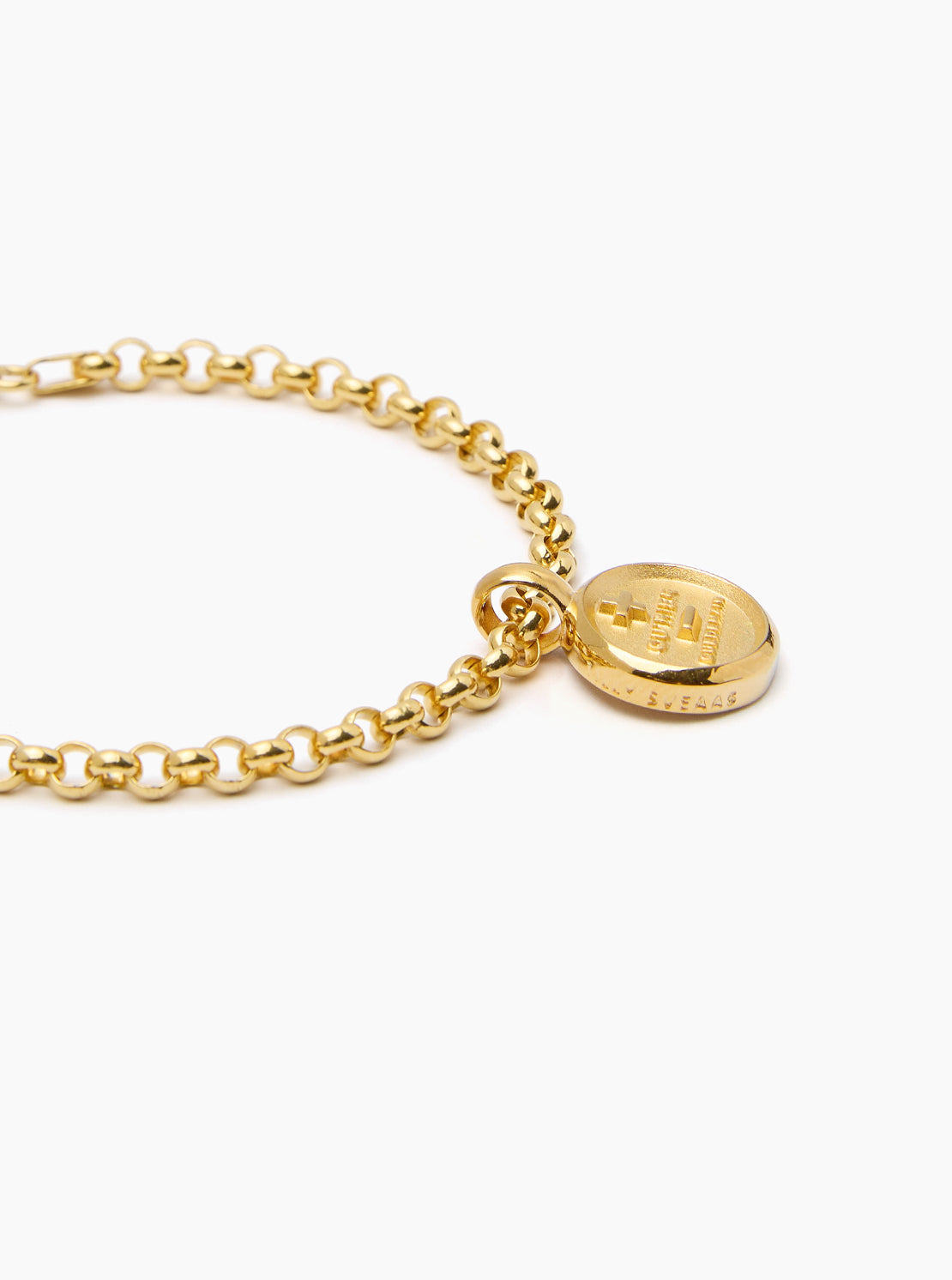 Small Gold Que Demain Disc on Belcher Bracelet