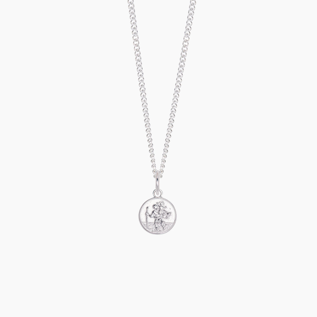 Sterling Silver St Christopher on Fine Curb Chain