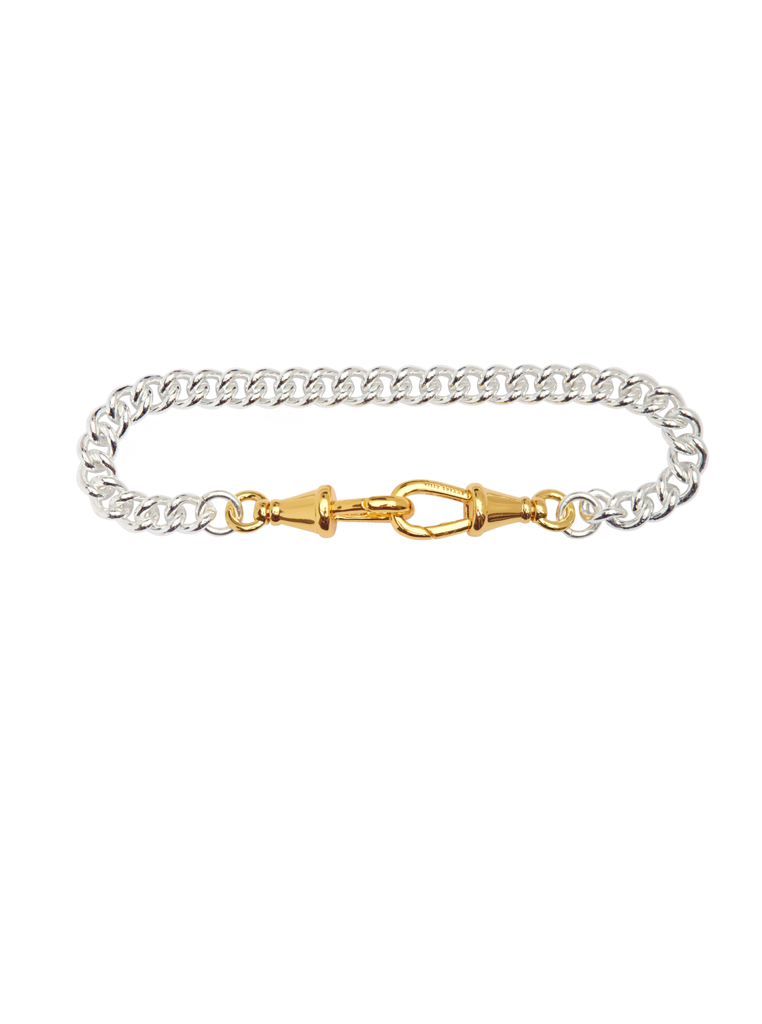 Slim Silver and Gold Curb Clipt Bracelet