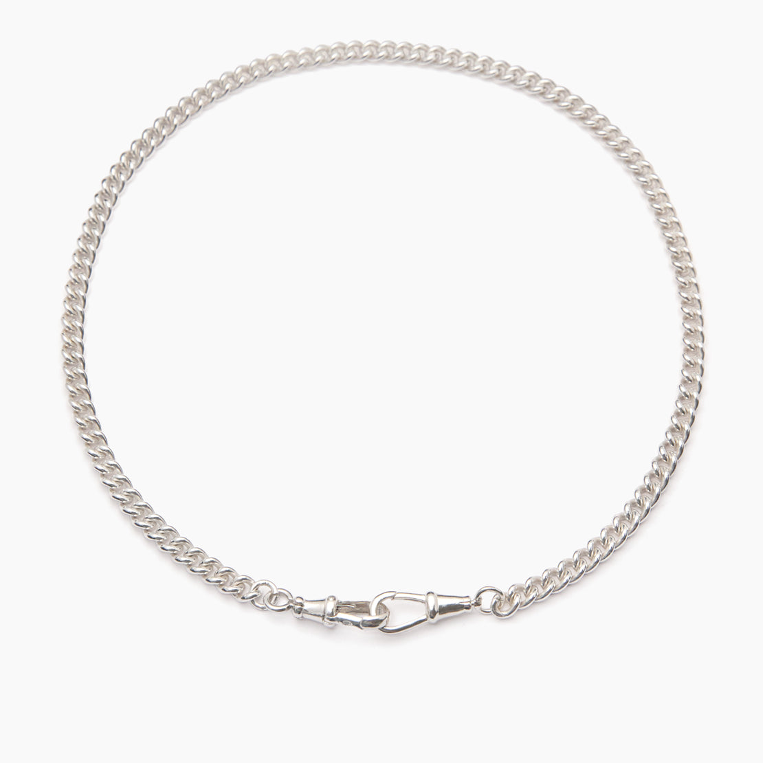 Slim Silver Curb Clipt Necklace