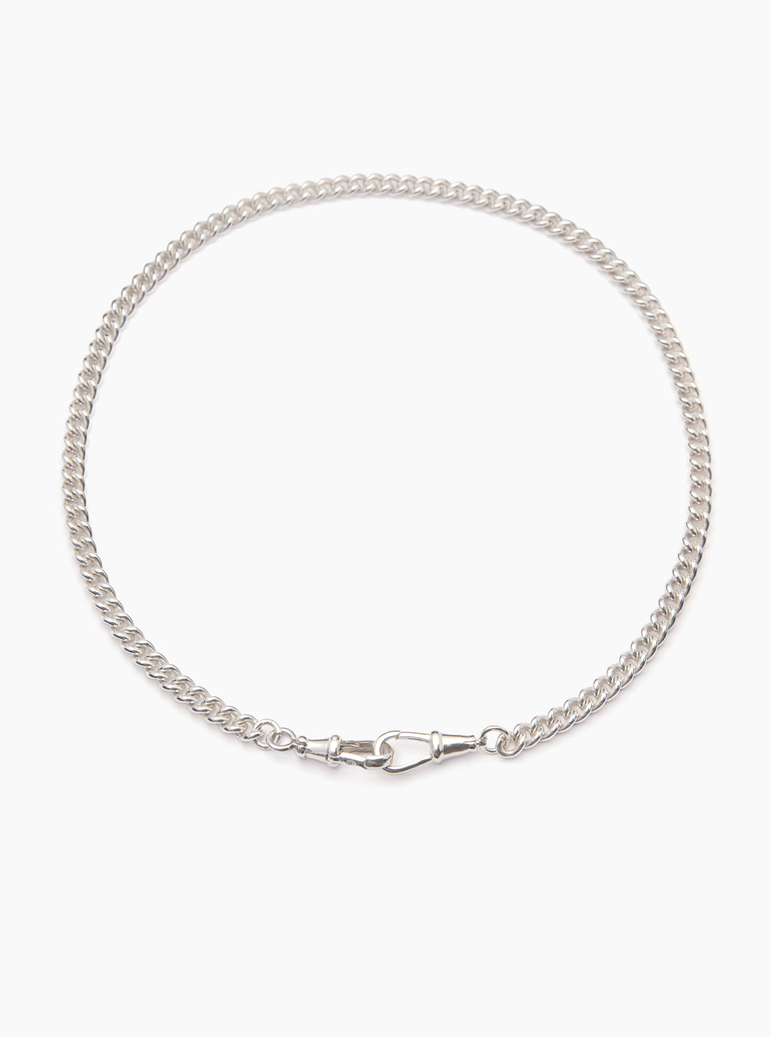 Slim Silver Curb Clipt Necklace