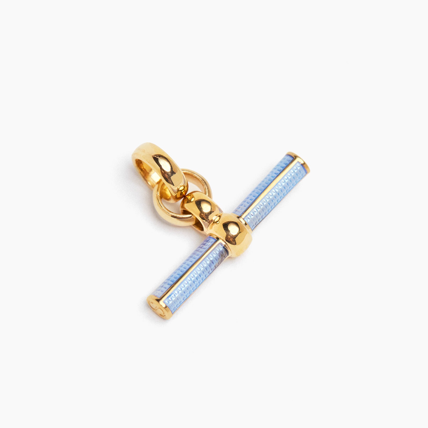 Enamel Small Gold T-Bar Charm