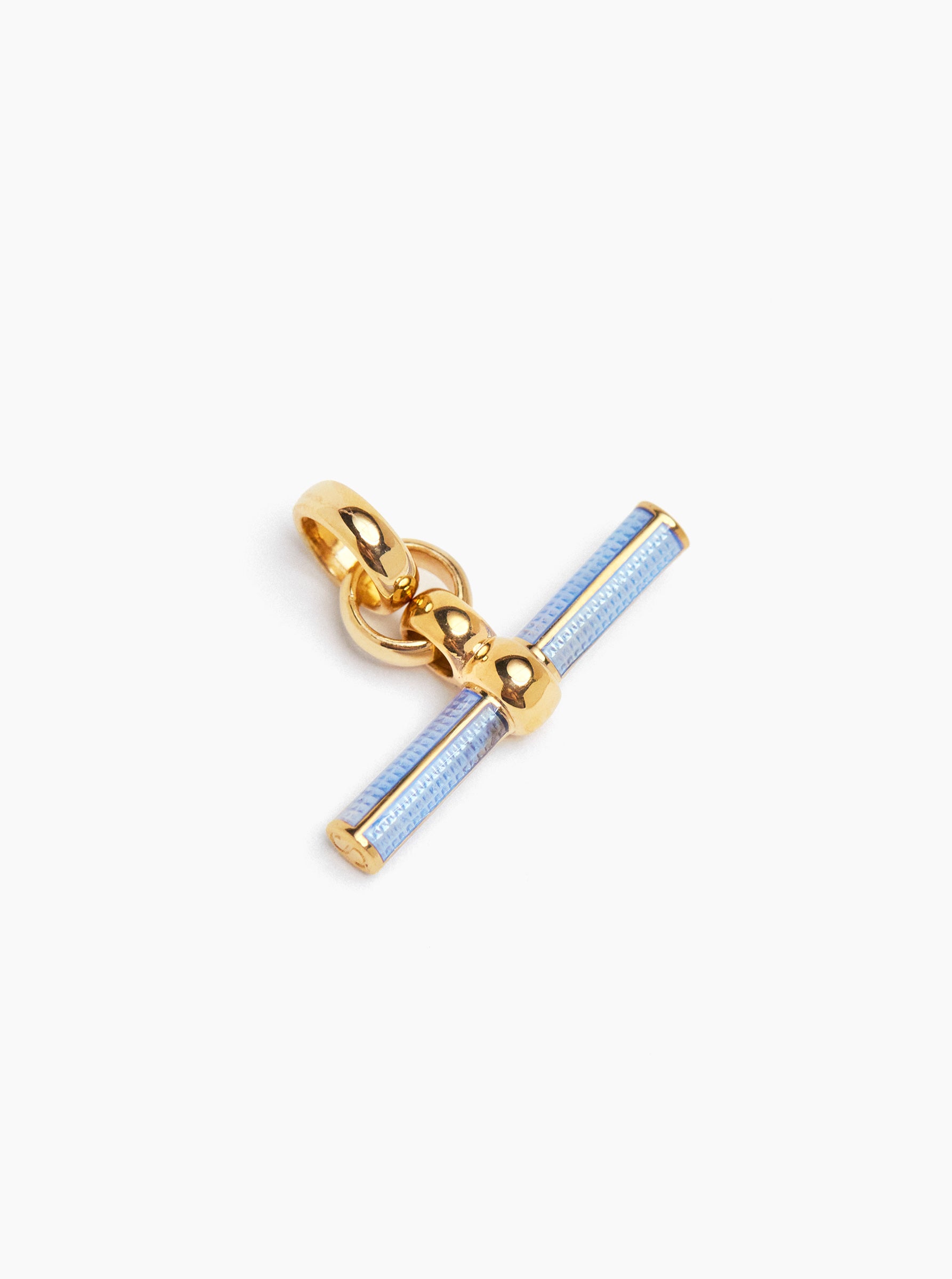 Enamel Small Gold T-Bar Charm