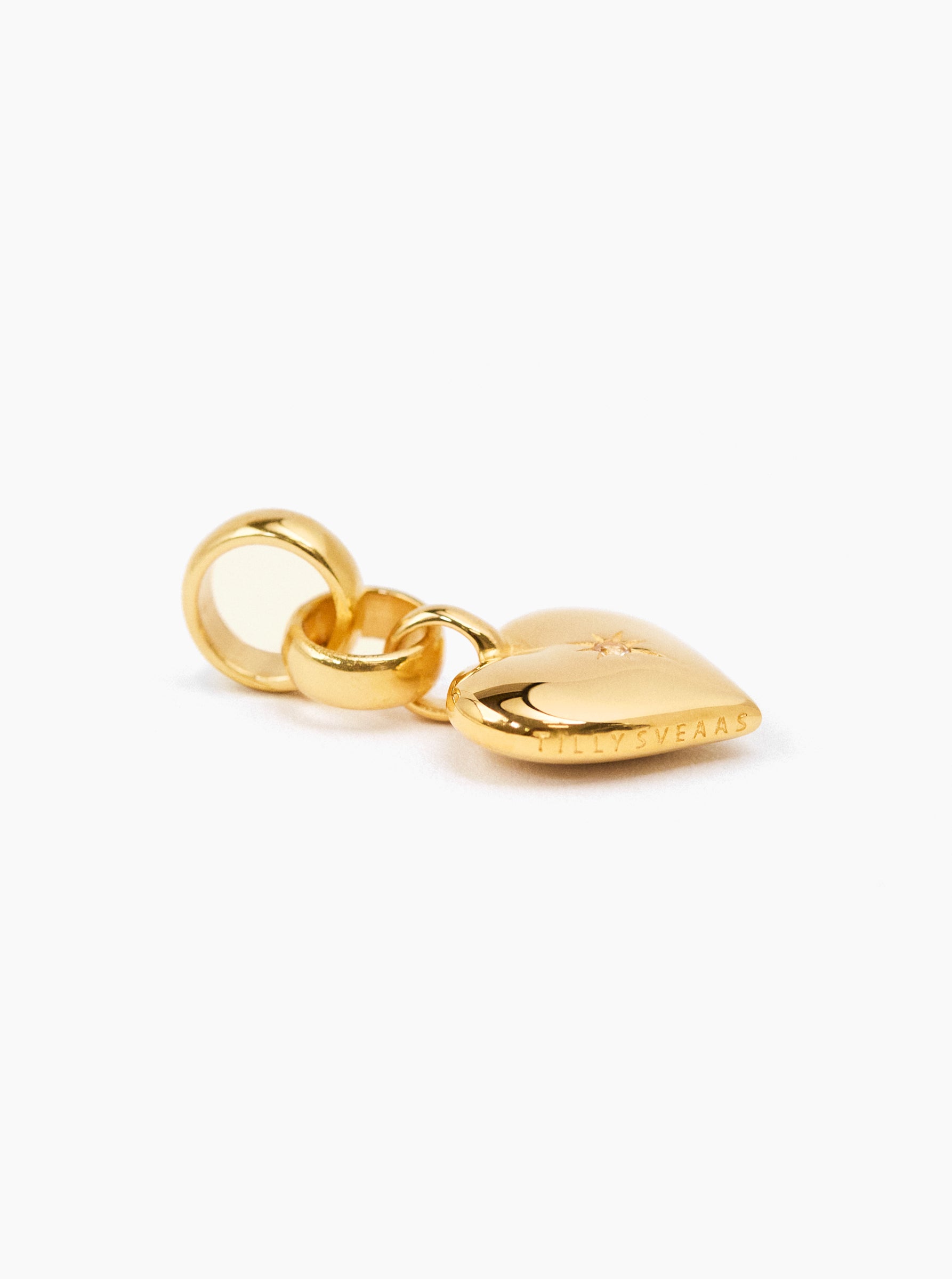 Small Gold Jewelled Heart Charm