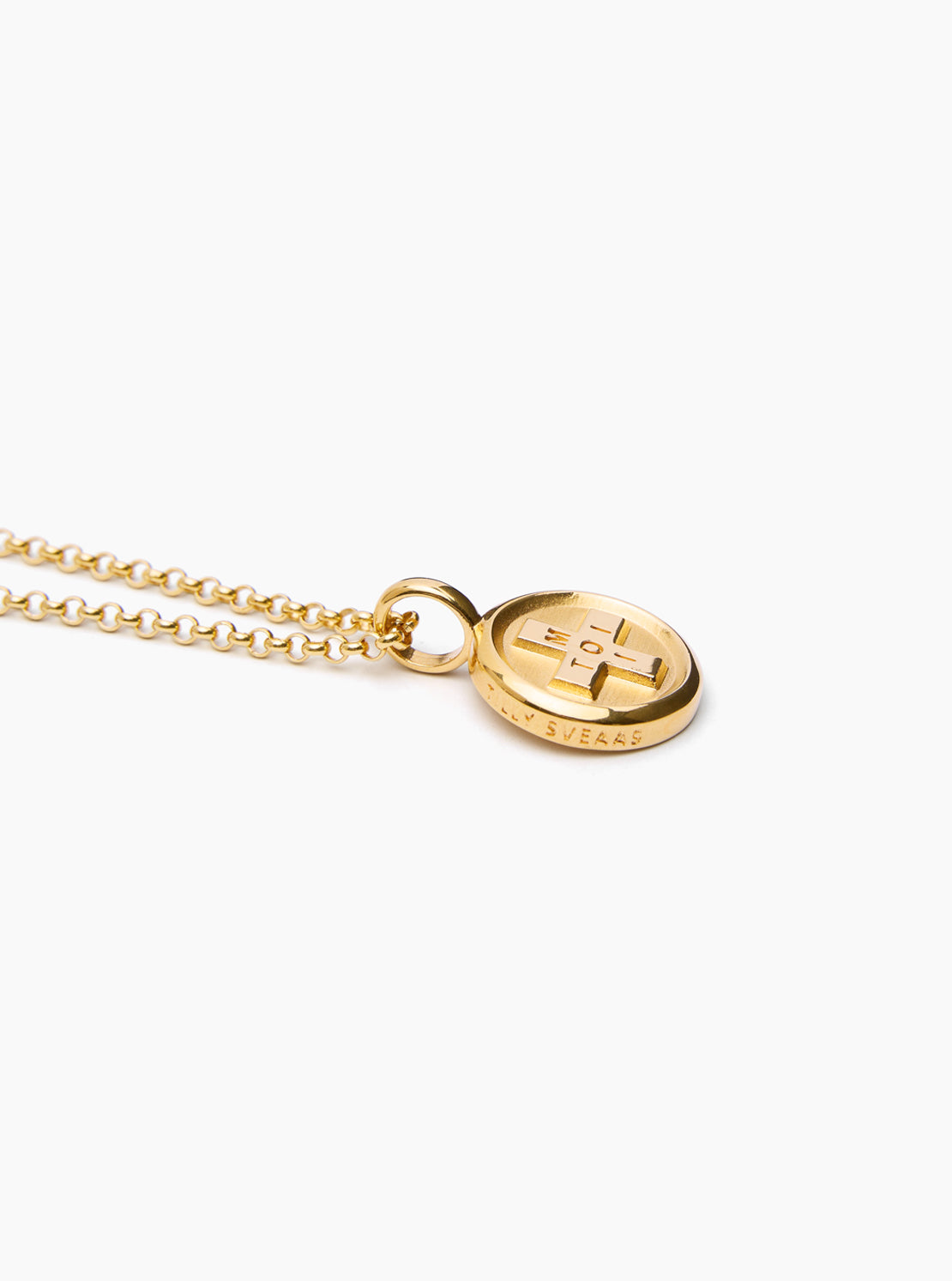 Large Gold Moi + Toi Disc on Belcher Chain
