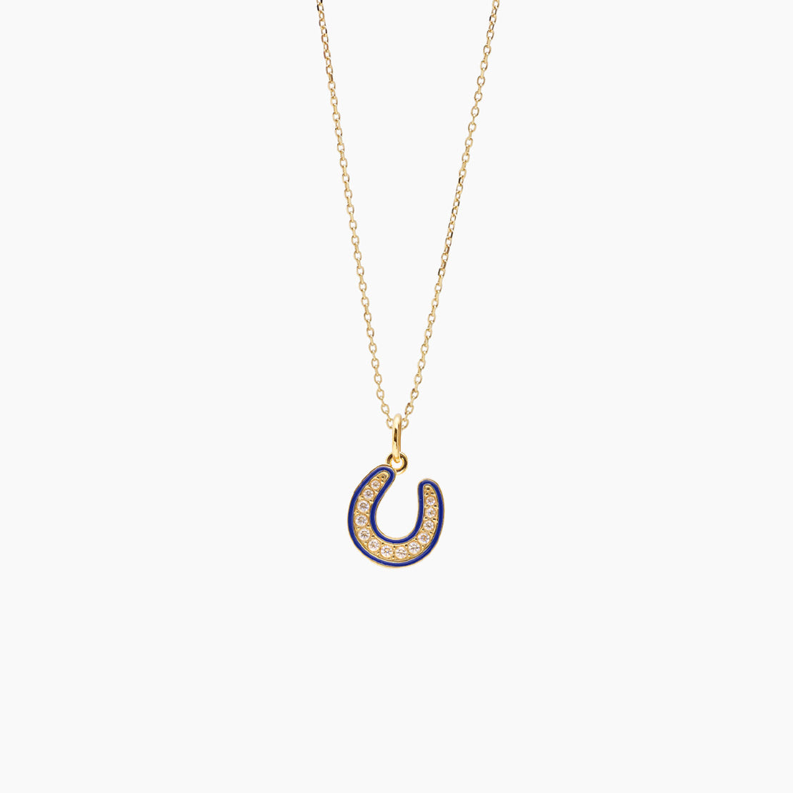 Gold Jewelled Horseshoe on Trace Chain