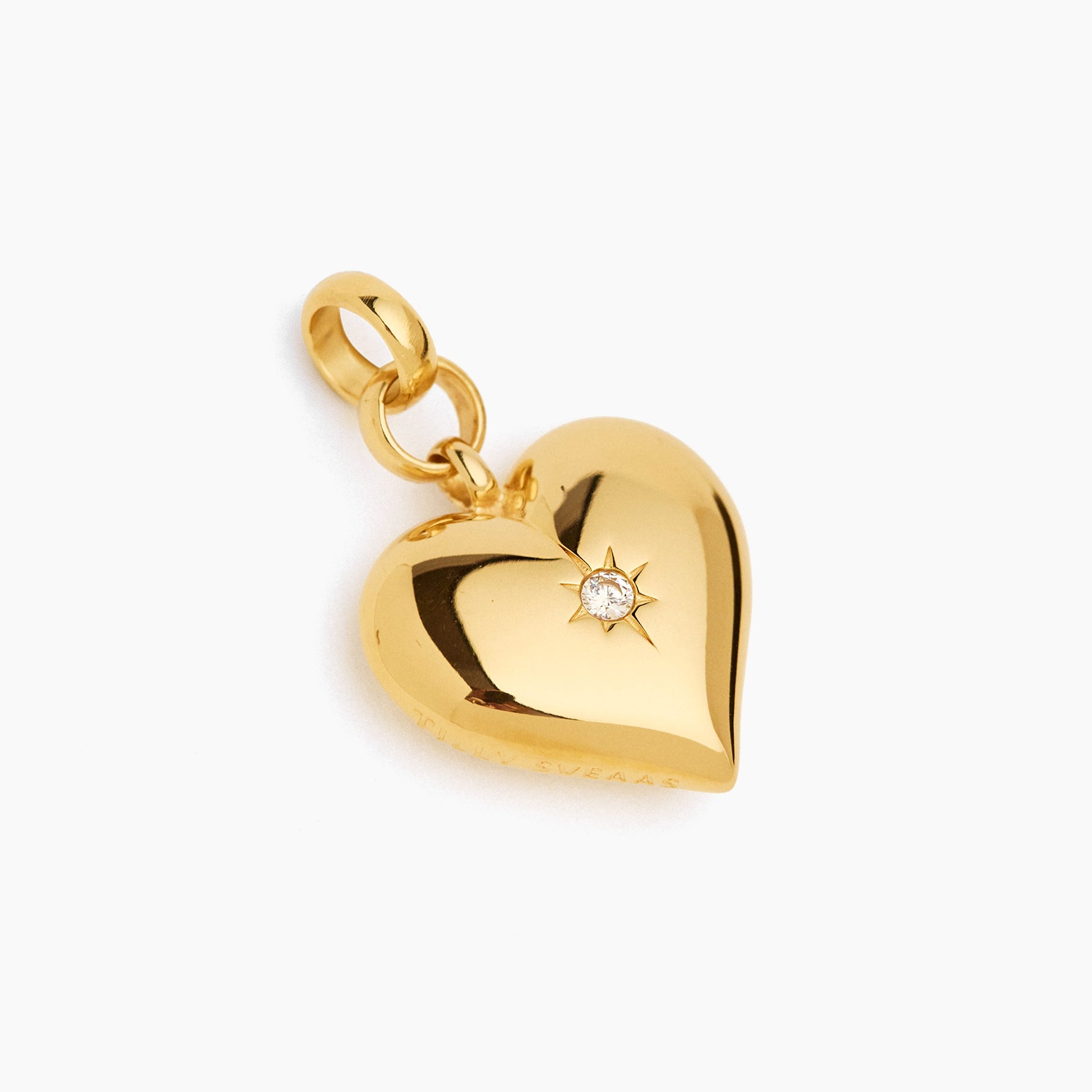 Large Gold Jewelled Heart Charm