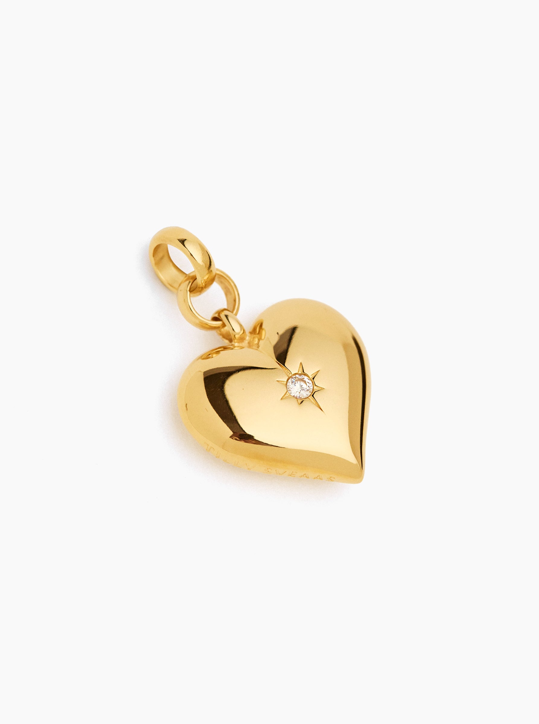 Large Gold Jewelled Heart Charm