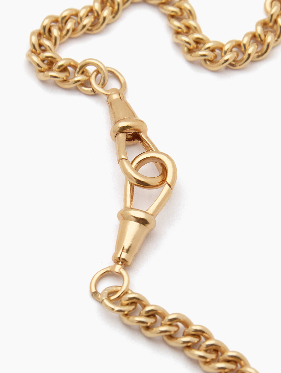 Small Gold T-bar on Slim Curb Clipt Necklace