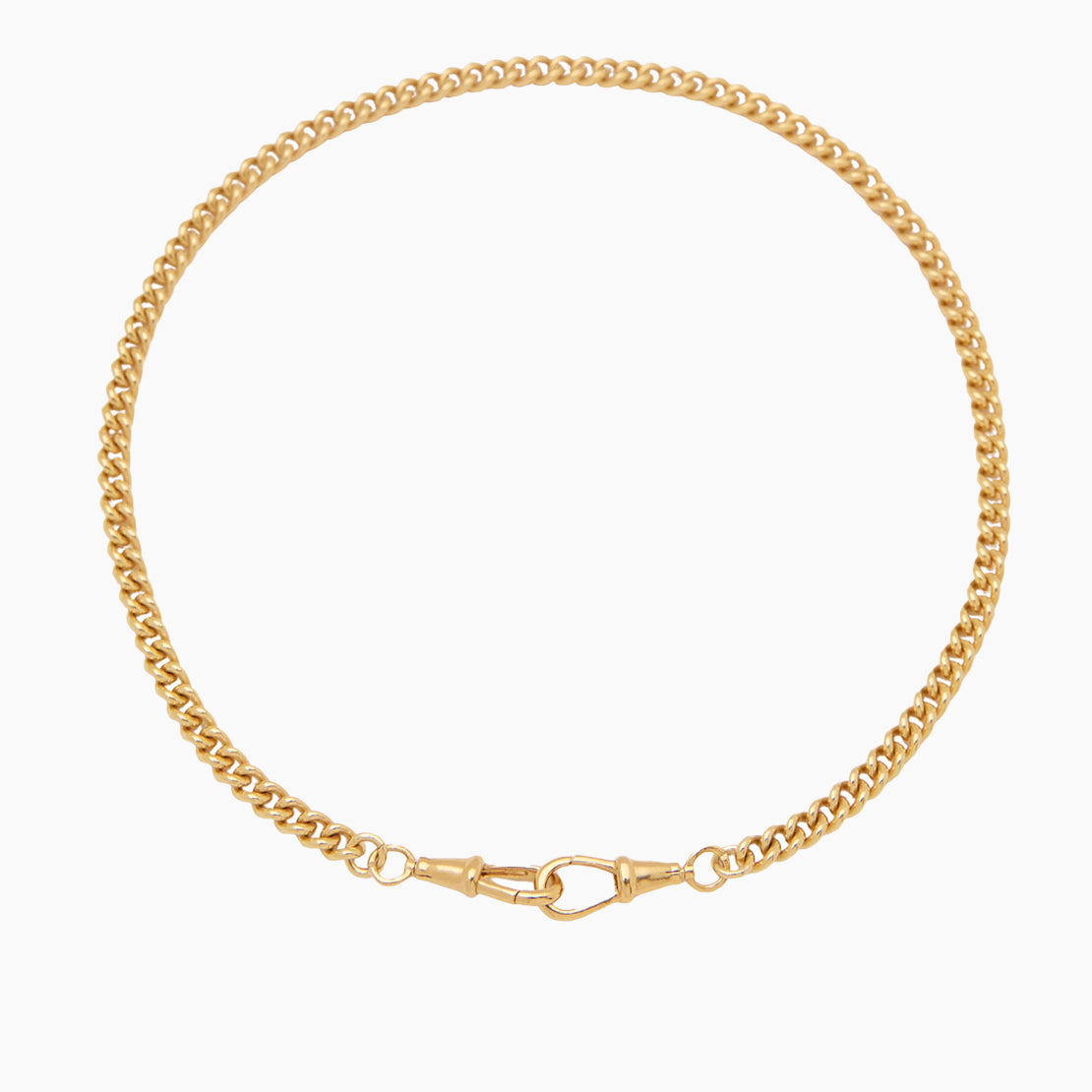Slim Gold Curb Clipt Necklace