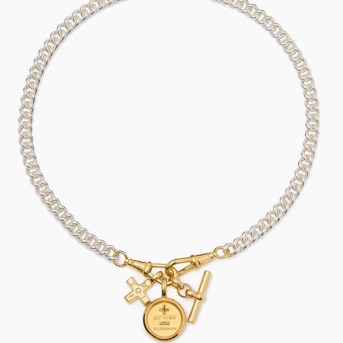 Mixed Metal Moi + Toi ClipT Cluster Necklace