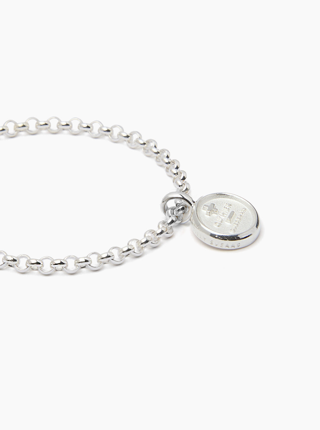 Small Silver Que Demain Disc on Belcher Bracelet