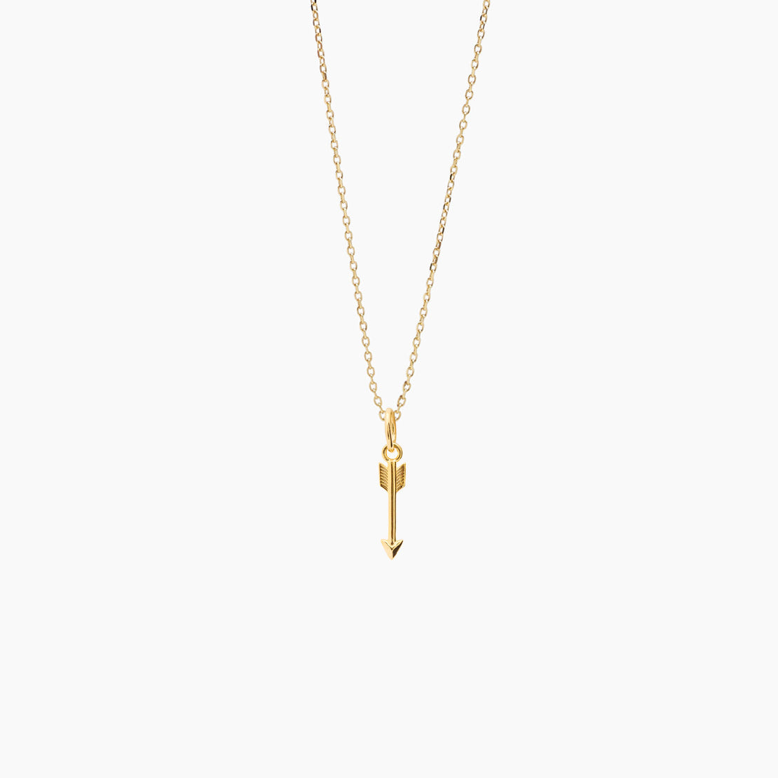 Small Gold Arrow Pendant on Trace Chain