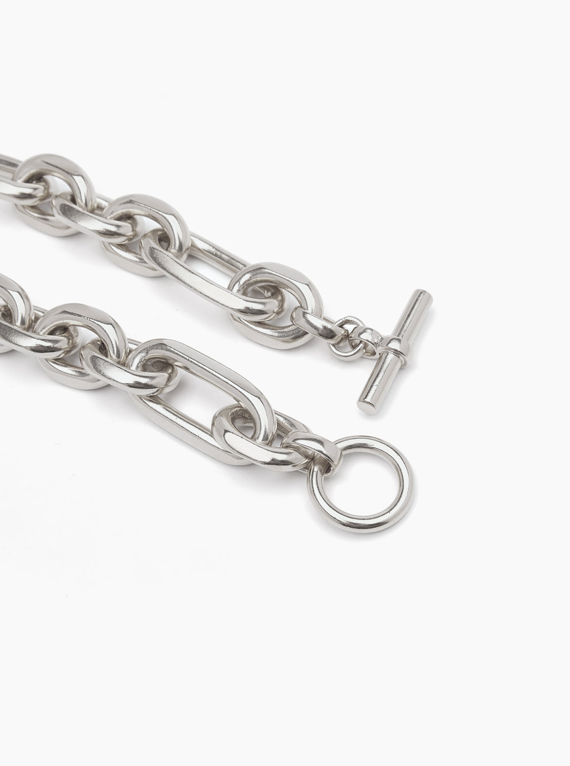 Giant Silver Plated Watch Chain Necklace