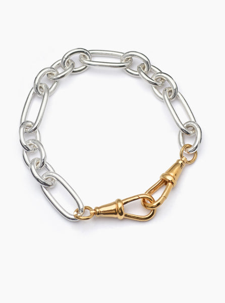 Large Silver and Gold Watch Double Clipt Bracelet – Tilly Sveaas