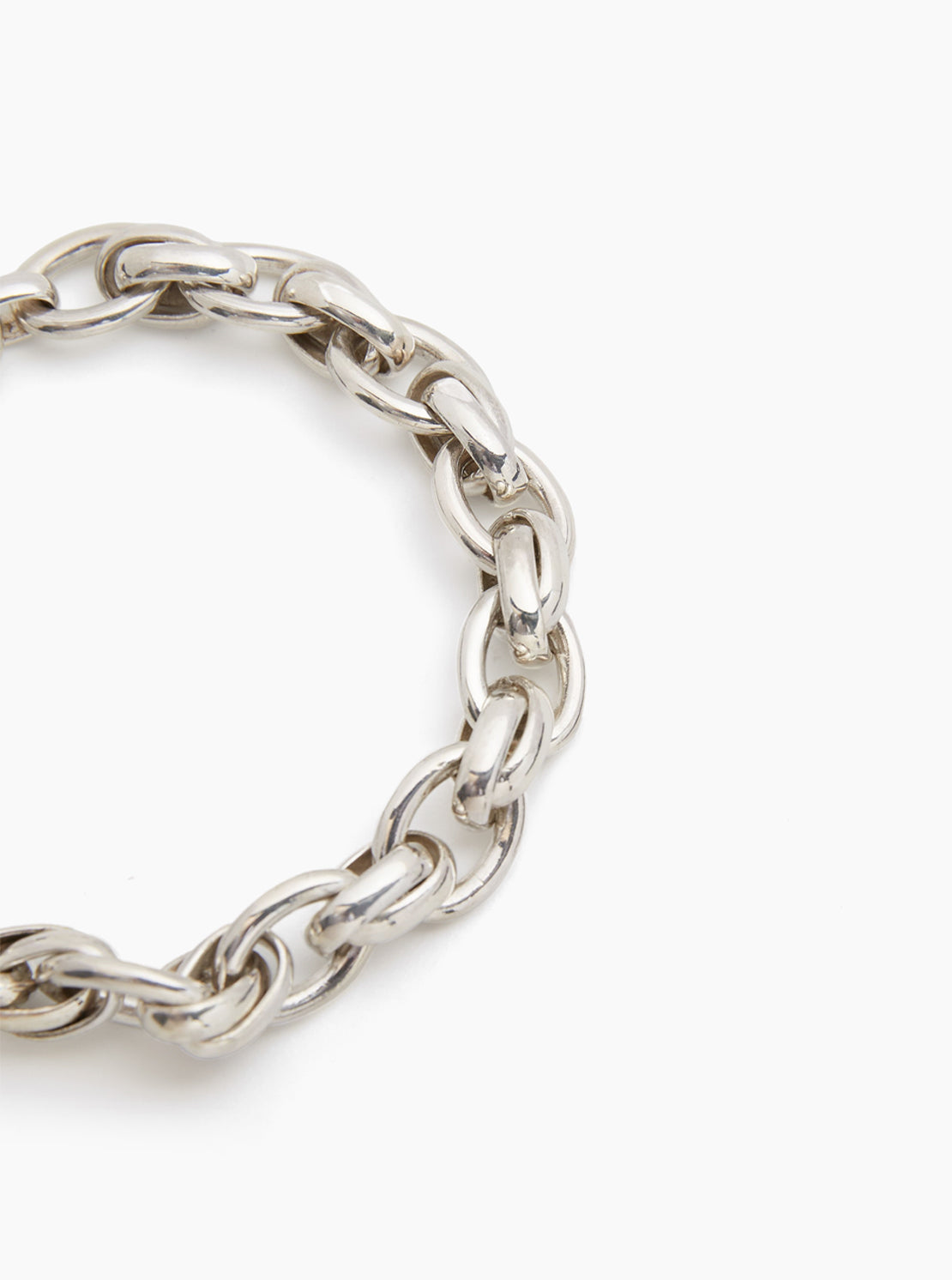 Large Silver Double Link Bracelet