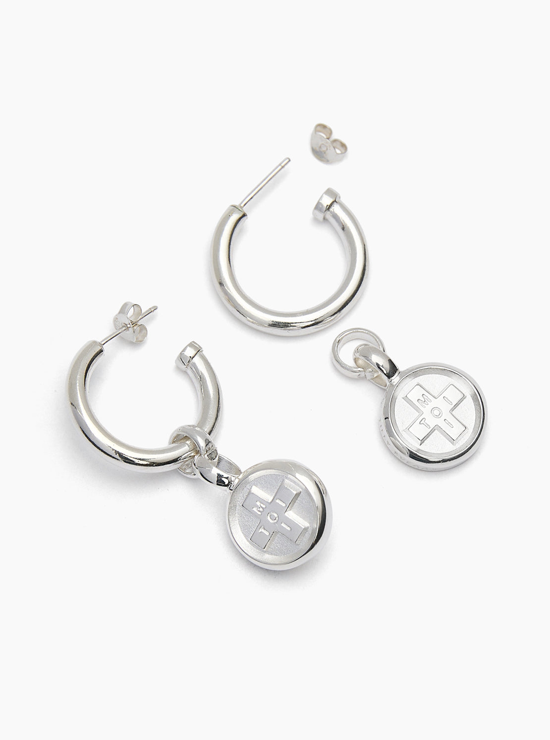 Silver Moi + Toi Disc Earrings