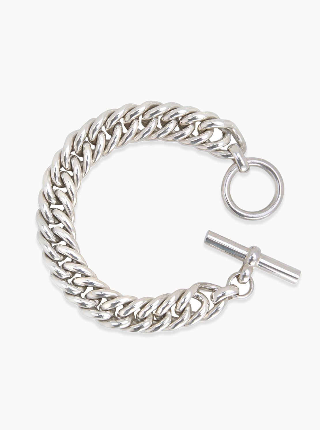 Medium Silver Curb Linked Bracelet