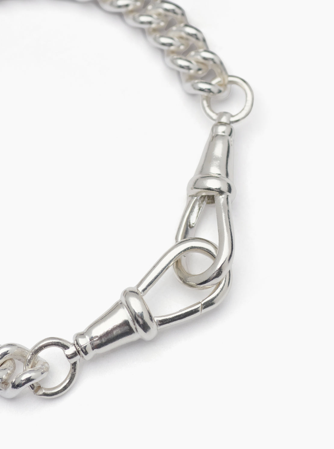 Medium Silver Curb Clipt Bracelet