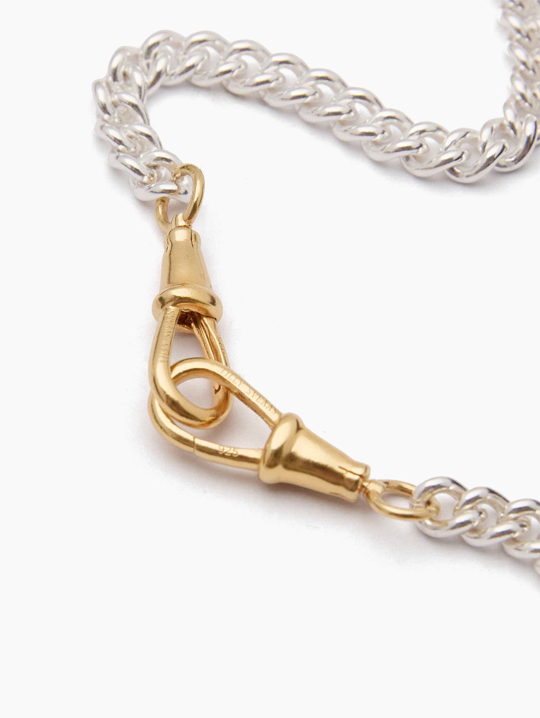Medium Silver and Gold Curb Clipt Necklace