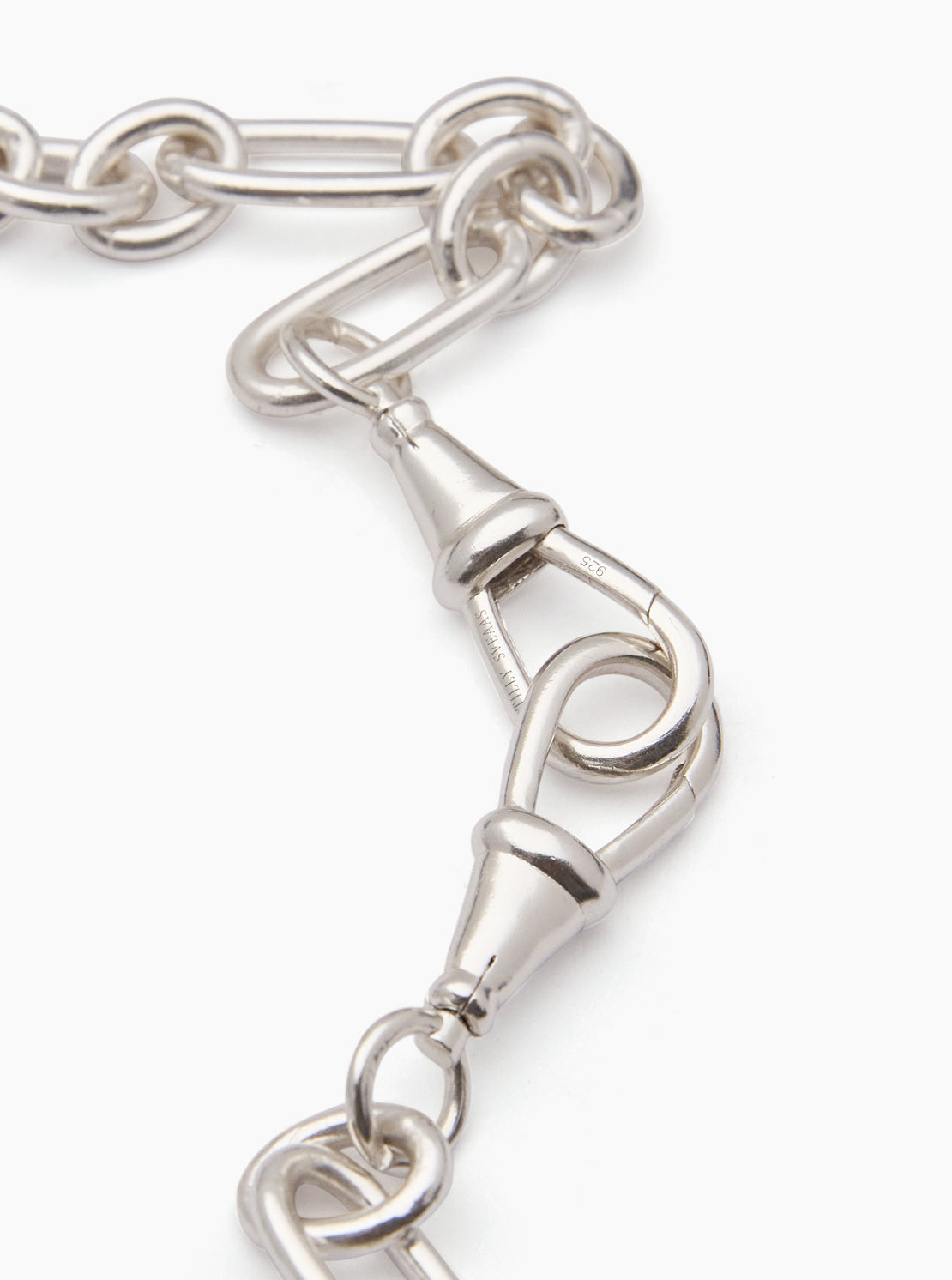 Large Silver Watch Clipt Necklace