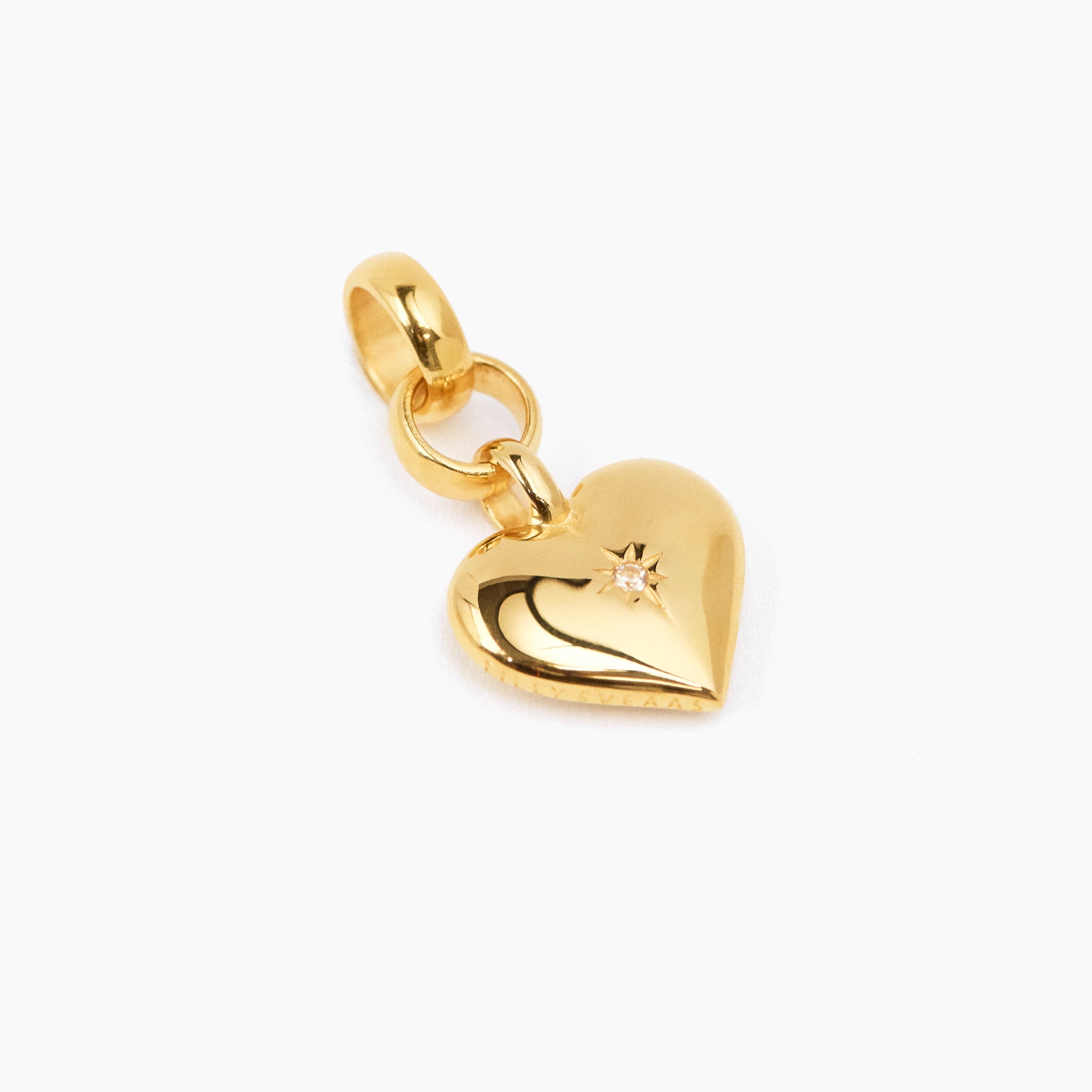 Small Gold Jewelled Heart Charm
