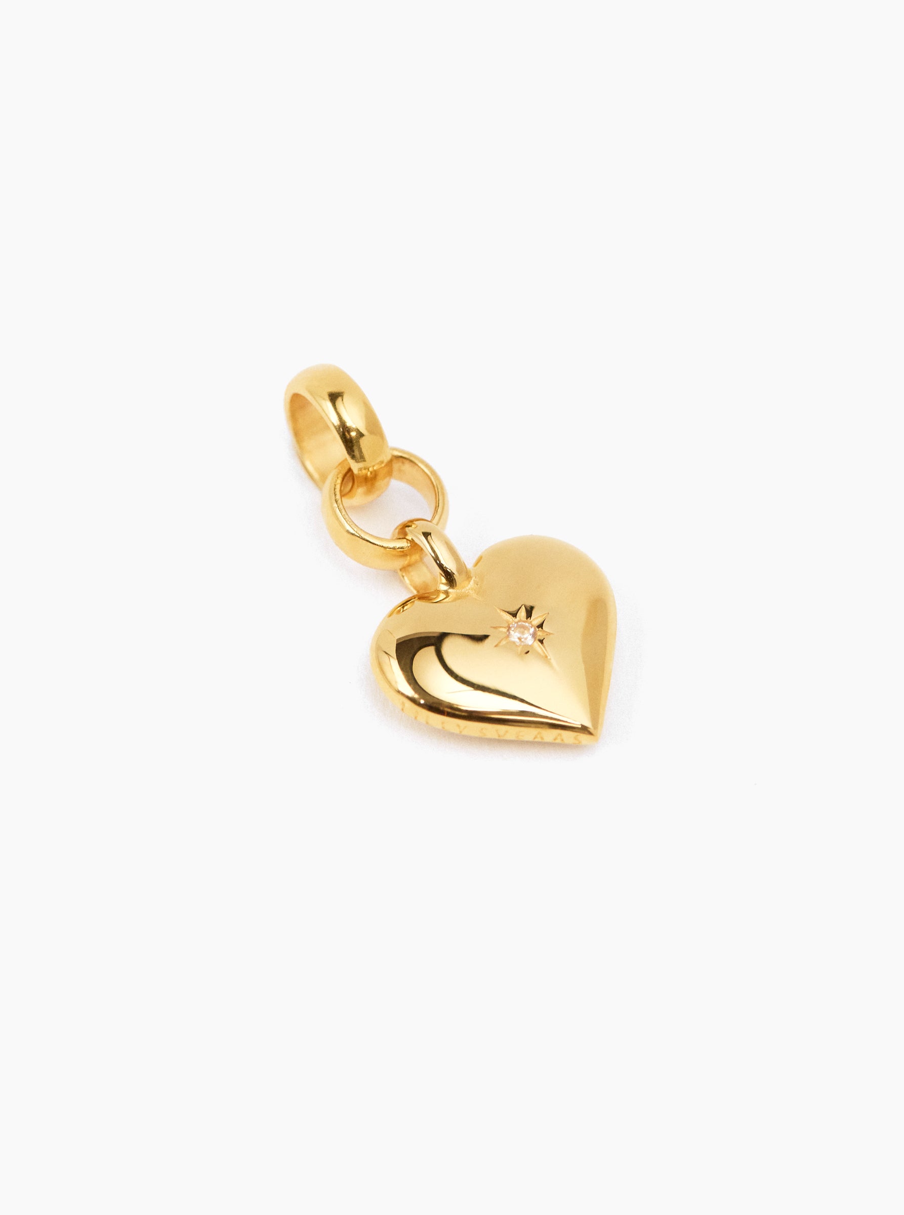 Small Gold Jewelled Heart Charm