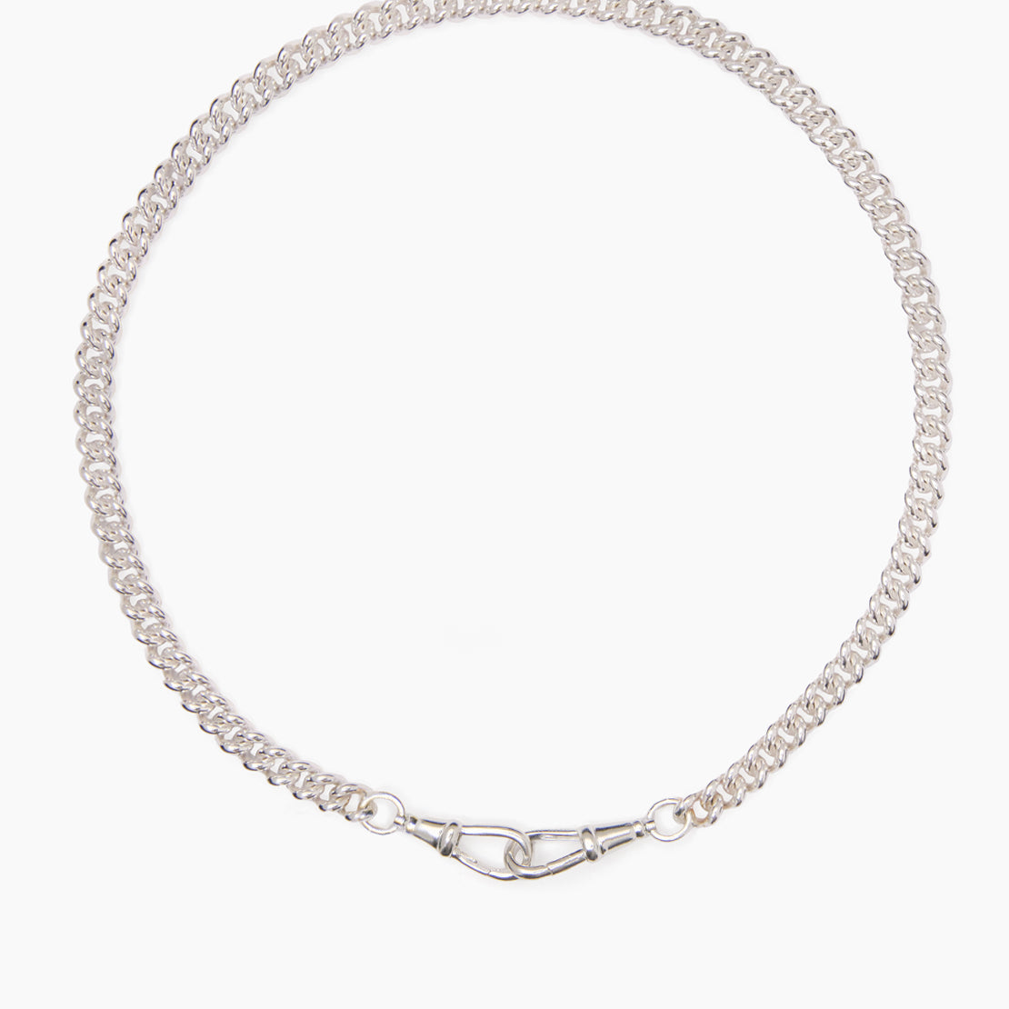 Medium Silver Curb Clipt Necklace