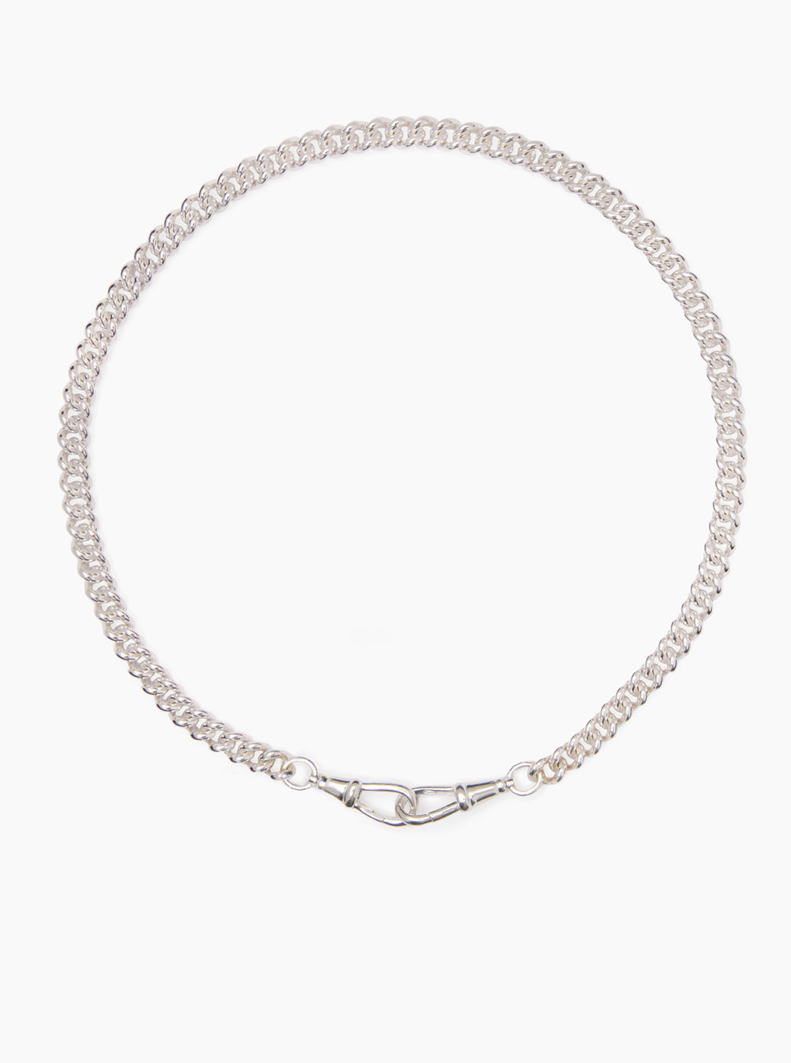 Medium Silver Curb Clipt Necklace