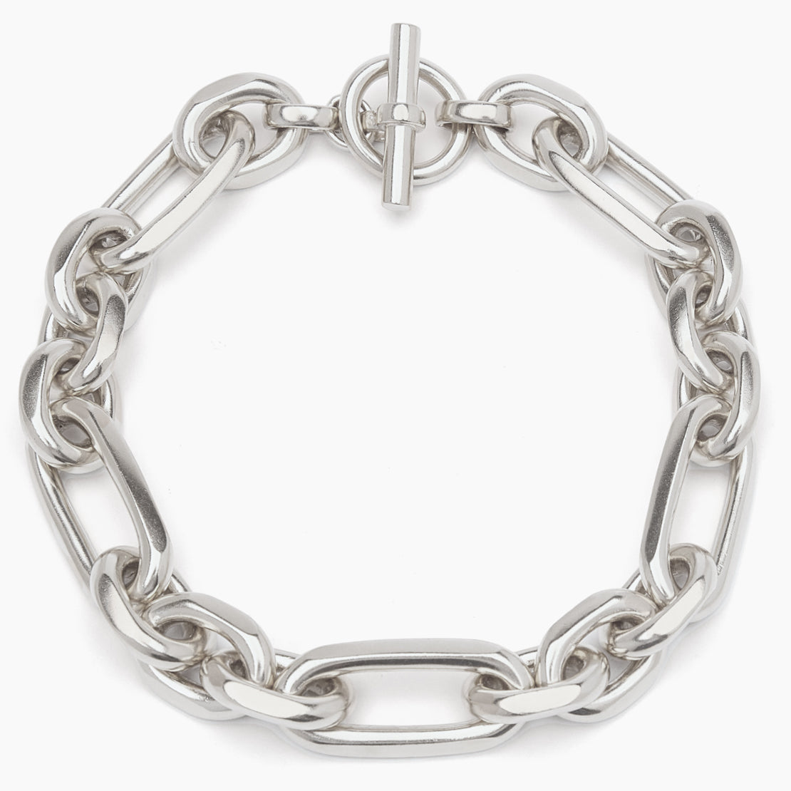 Giant Silver Plated Watch Chain Necklace