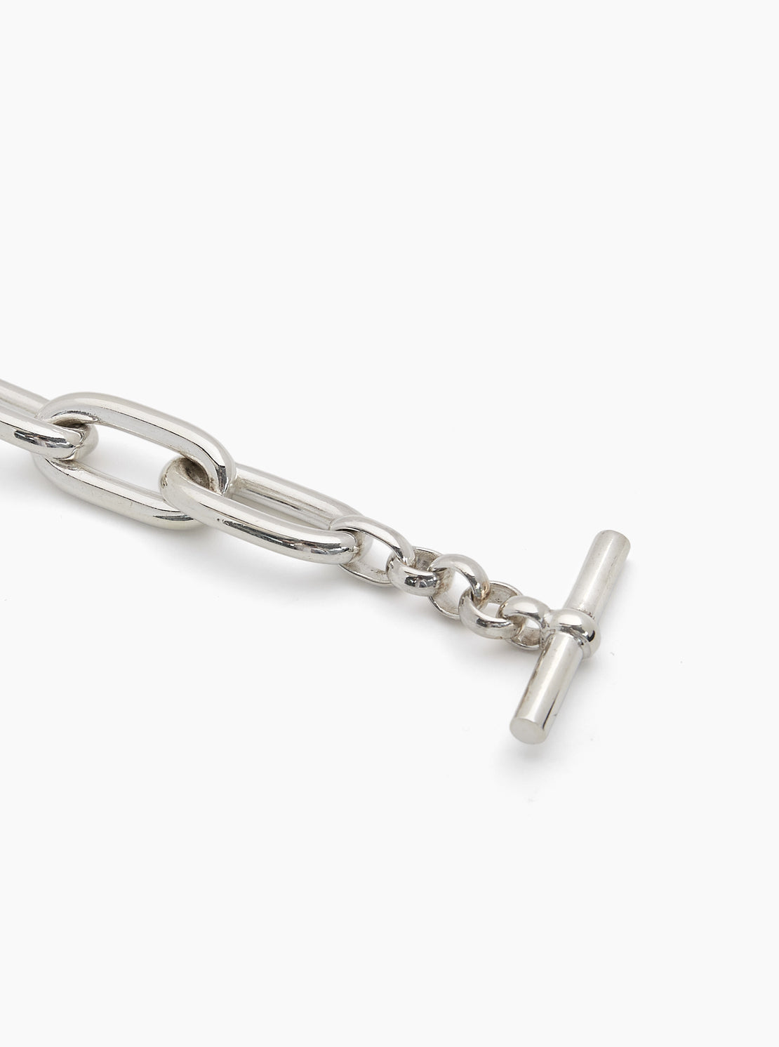 Large Silver Oval Link Necklace