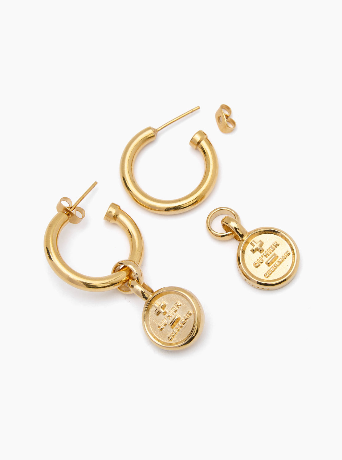 Gold Que Demain Disc Earrings
