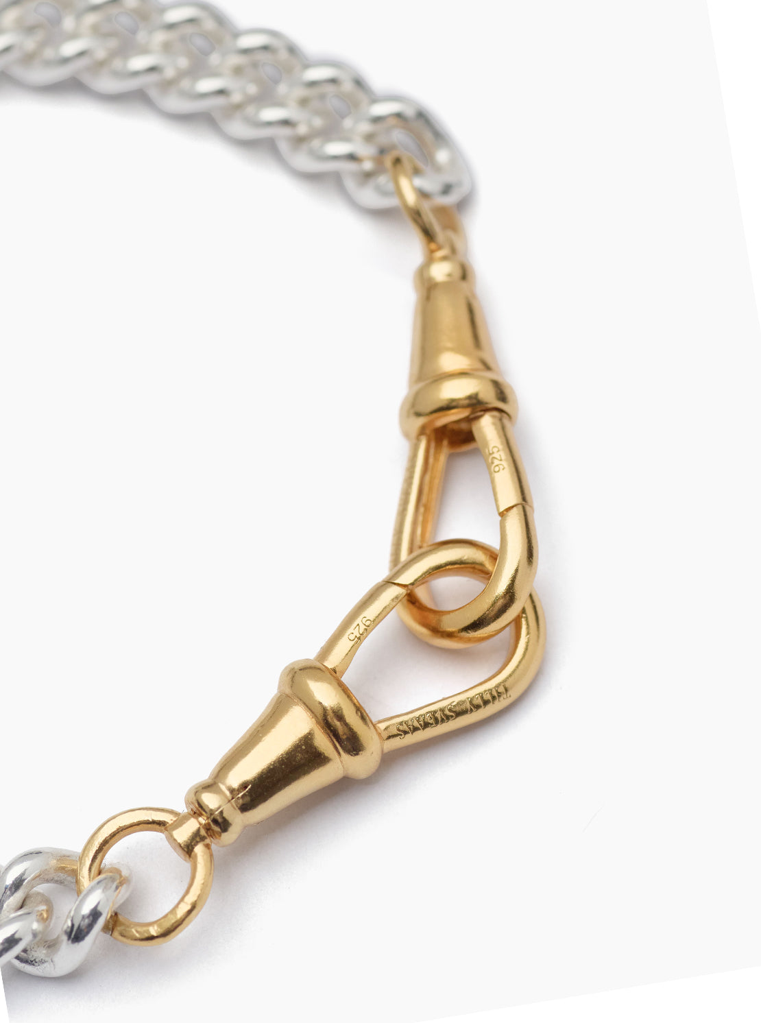 Medium Silver and Gold Curb Clipt Bracelet