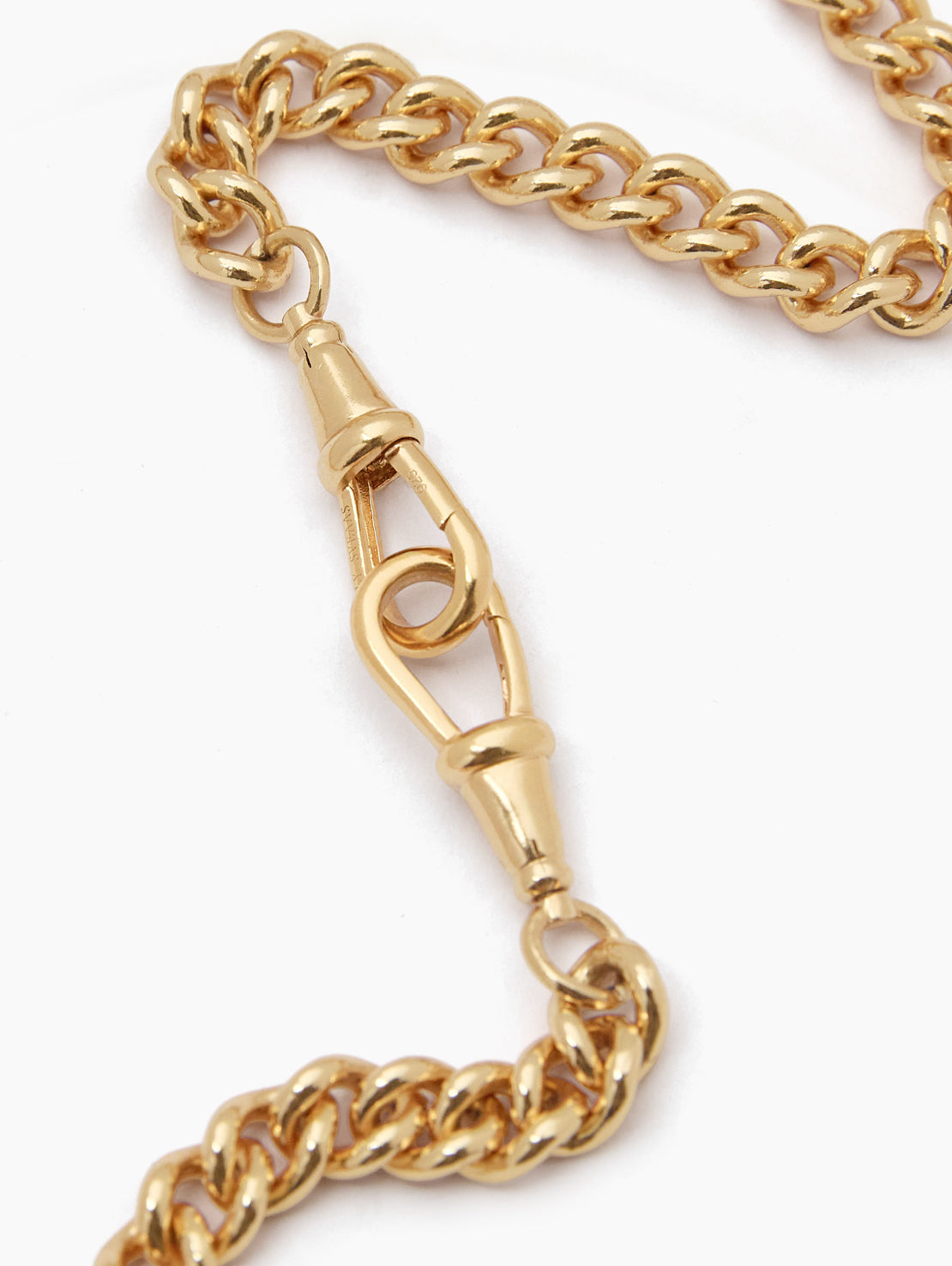 Medium Gold T-bar on Medium Curb Clipt Necklace
