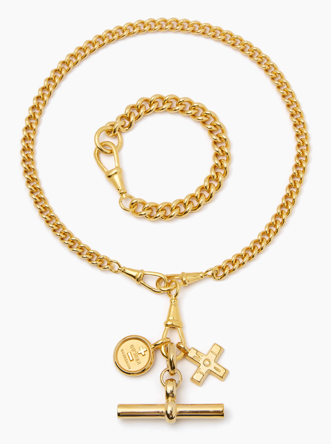 Gold Moi + Toi Curb ClipT Necklace Set