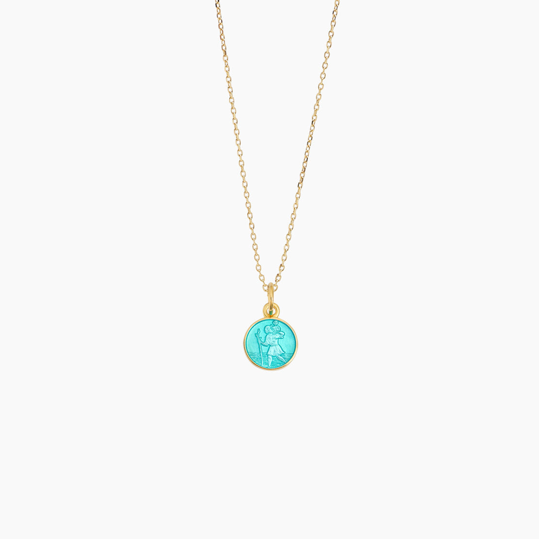 Turquoise St Christopher on Trace Chain