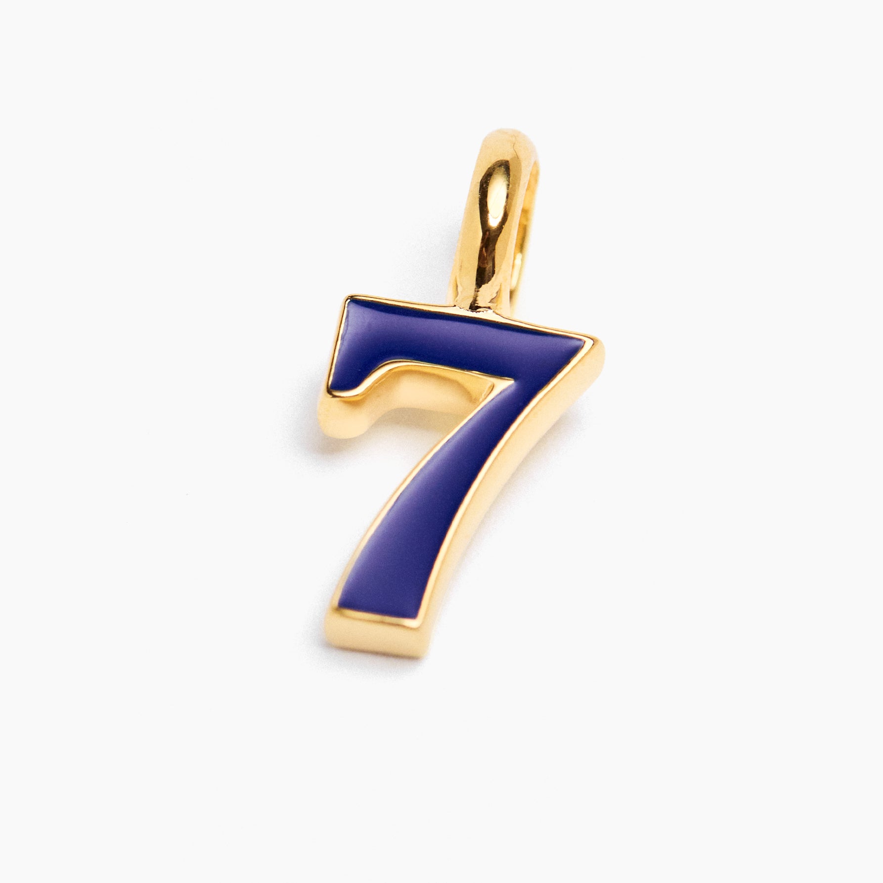 Small Gold Enamel 7 Charm