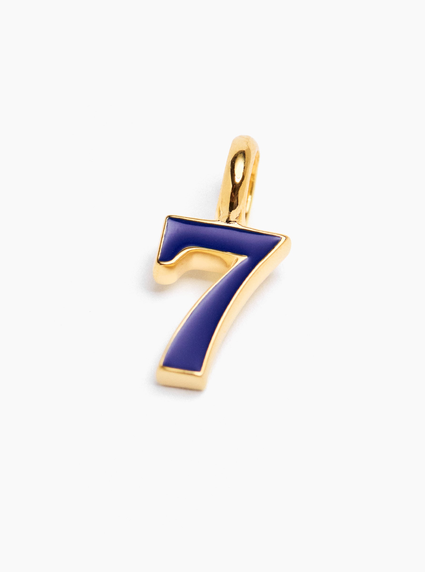 Small Gold Enamel 7 Charm