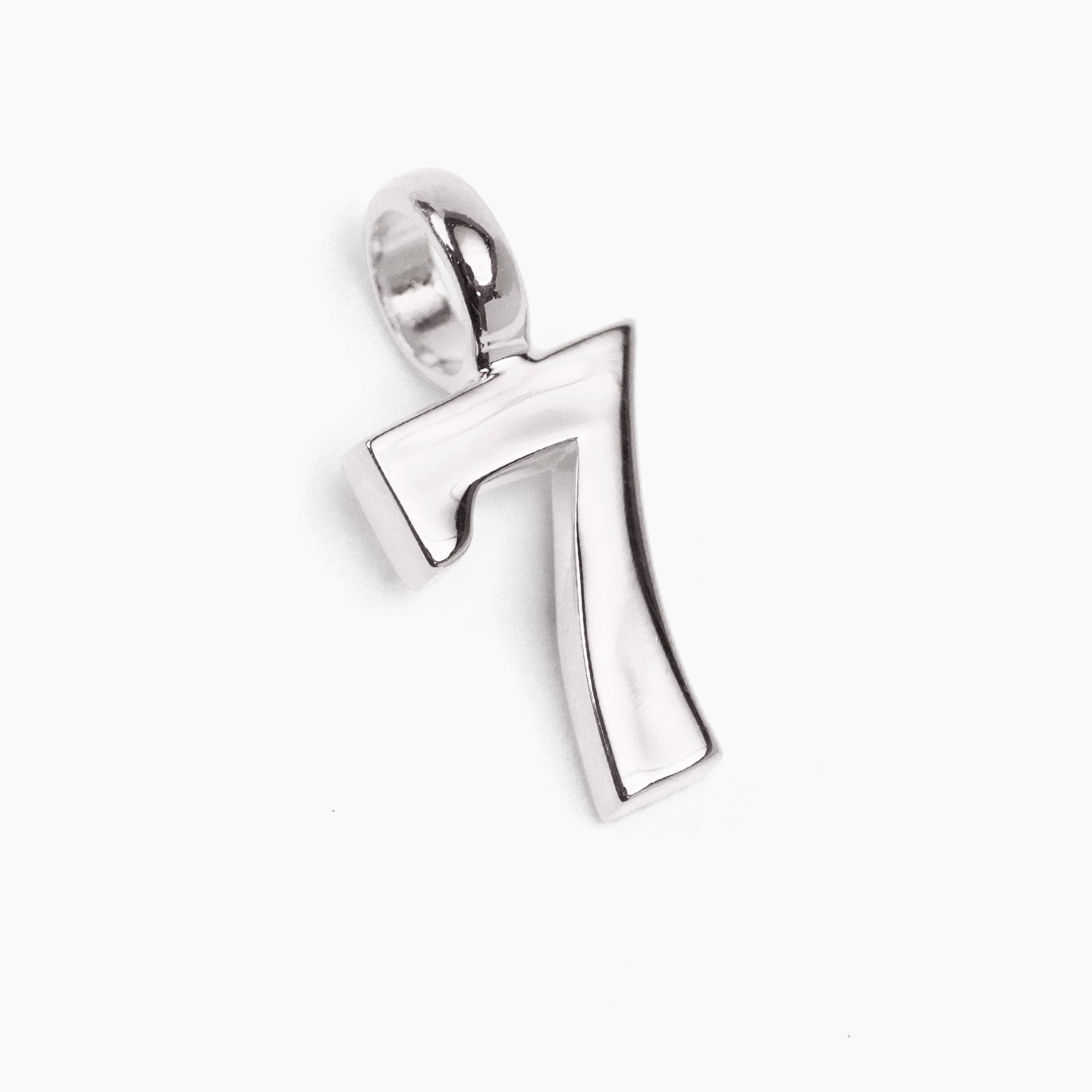 Small Silver 7 Charm