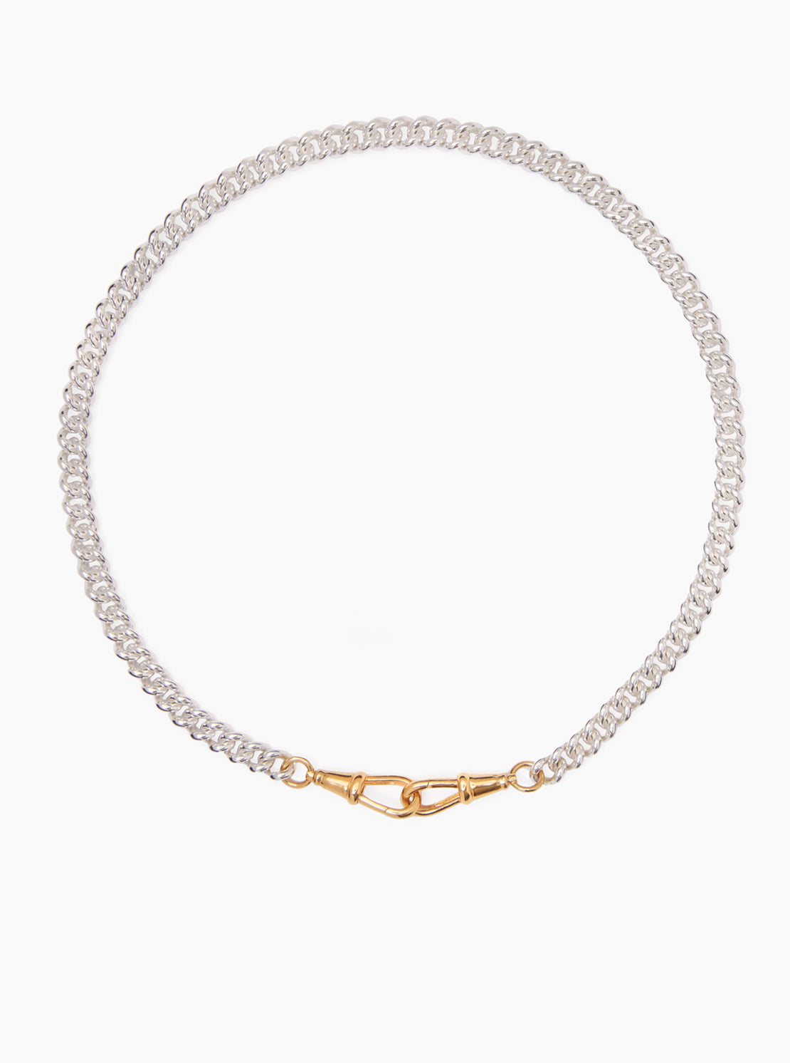Medium Silver and Gold Curb Clipt Necklace