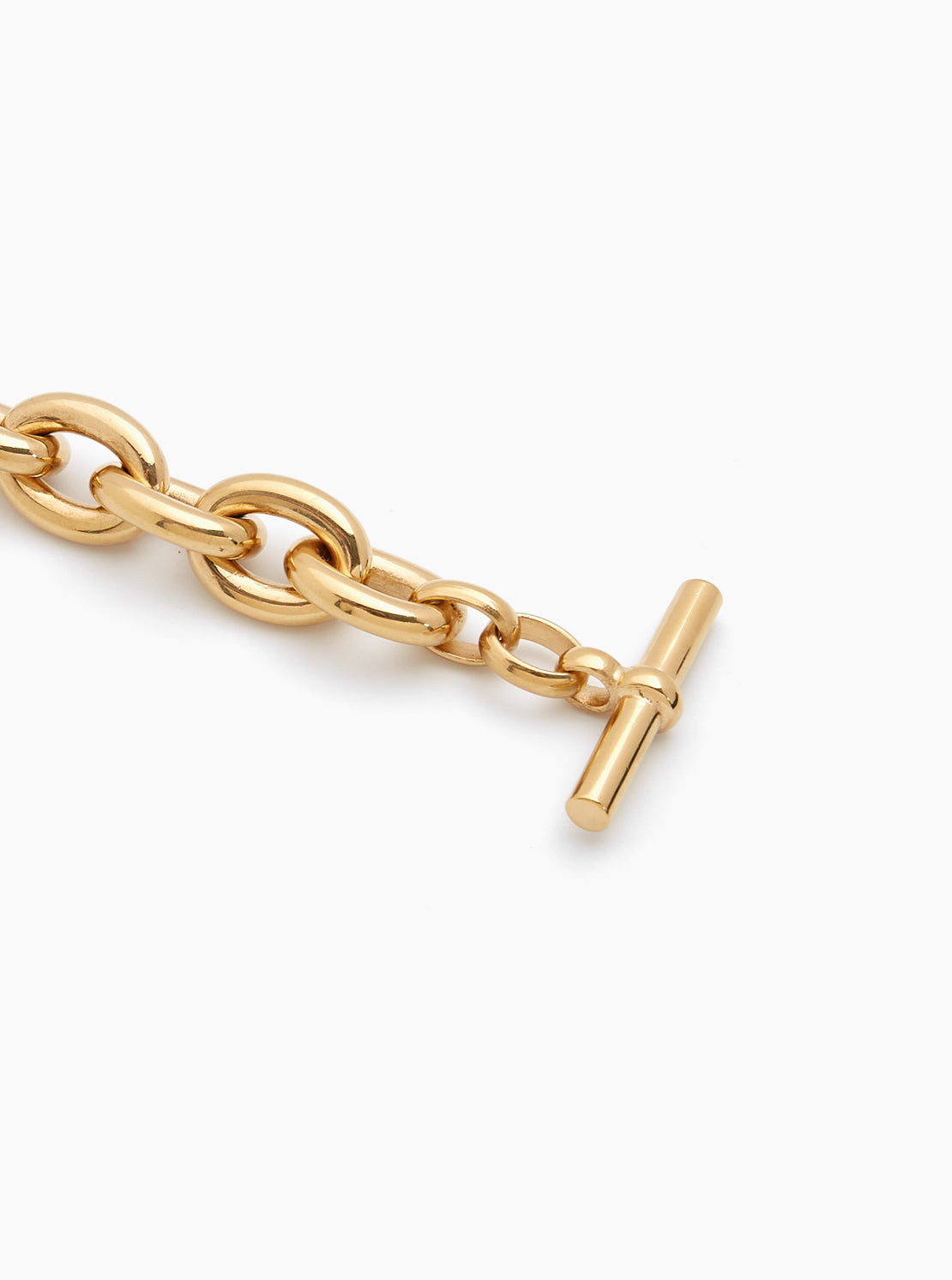 Large Gold Round Linked Bracelet