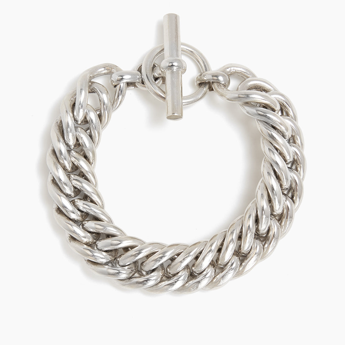 Large Silver Curb Chain Bracelet