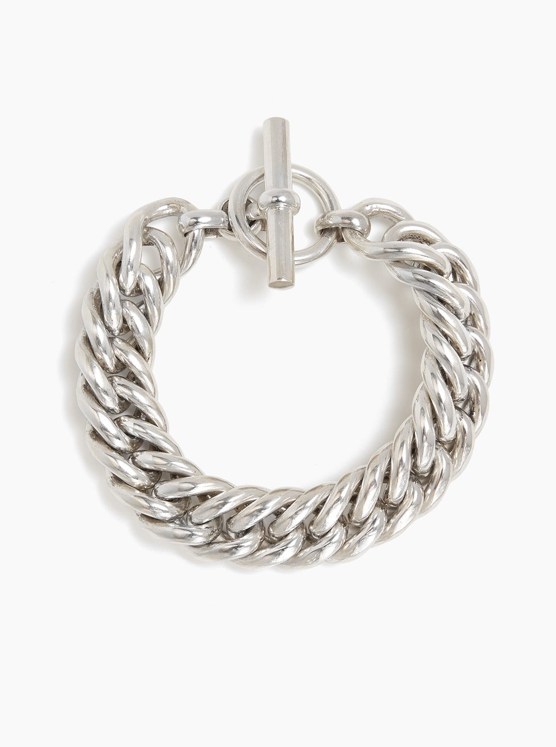Large Silver Curb Chain Bracelet