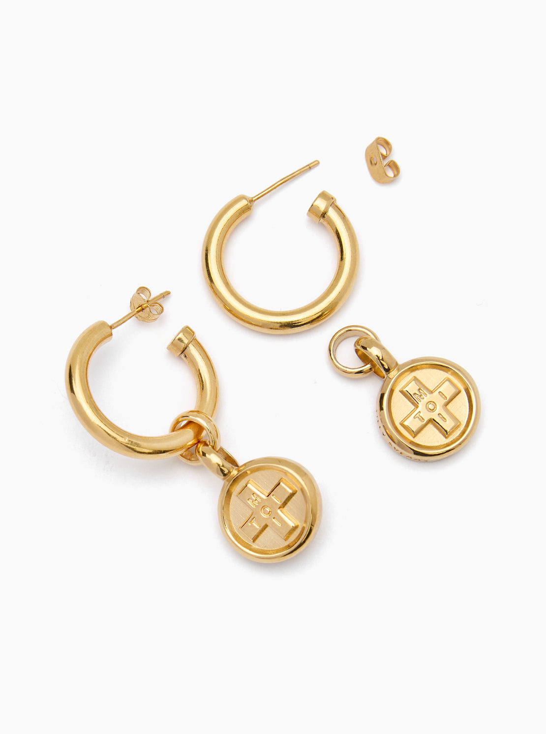 Gold Moi + Toi Disc Earrings