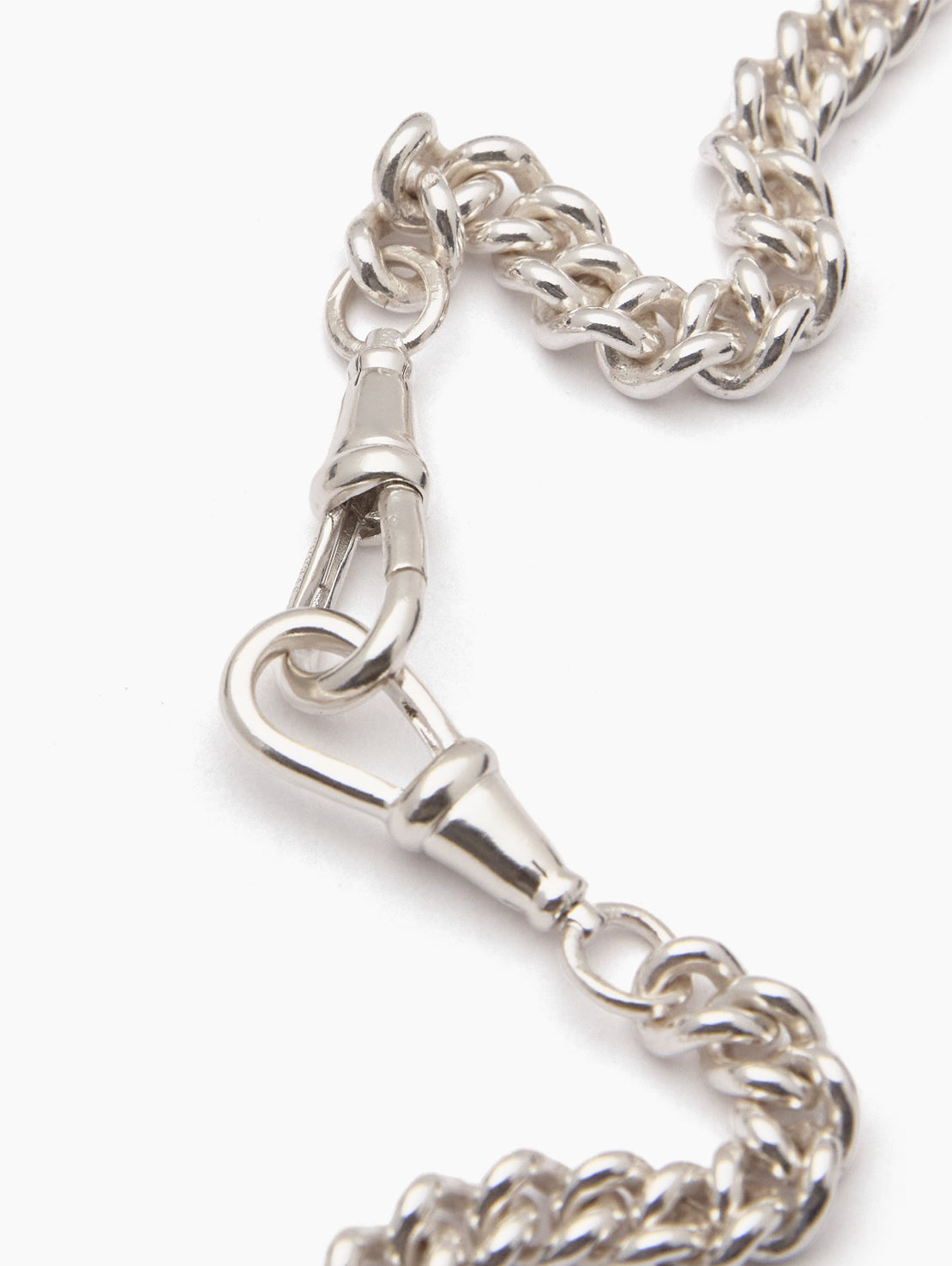 Medium Silver T-bar on Medium Curb Clipt Necklace