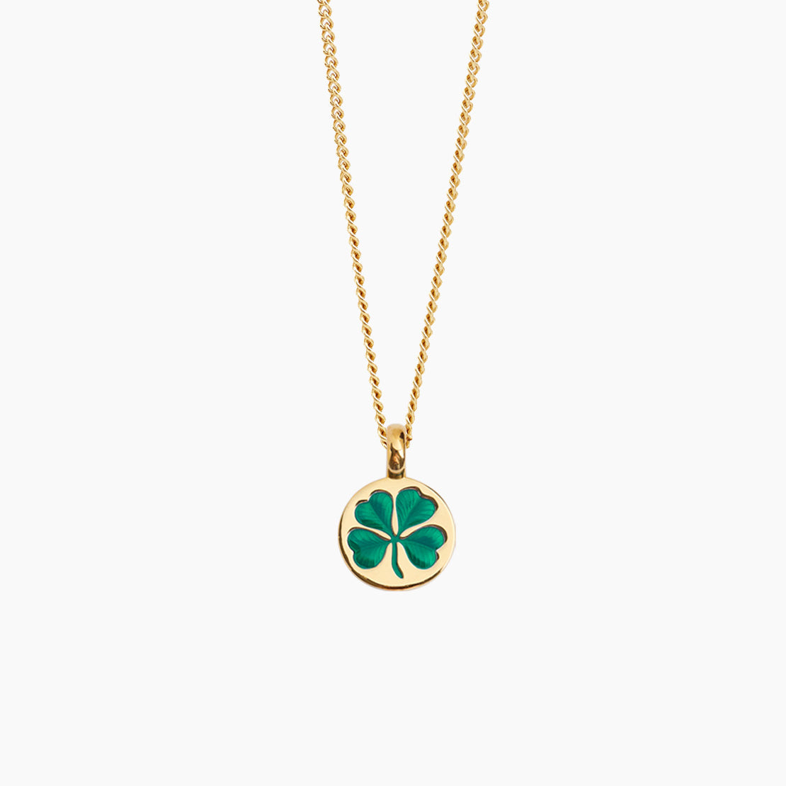 Small Gold Clover on Fine Curb Chain